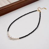 RETRO CRYSTAL PEARL NECKLACE BRACELETCE _CWAJE1665