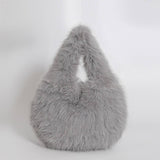 Winter Imitation Fox Fur Allmatch Handbag Plush Bag_Cwab3961