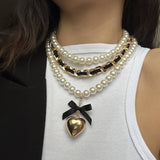 HIGH END FASHION PEARL RIBBON BEADED NECKLACE_CWMM3137