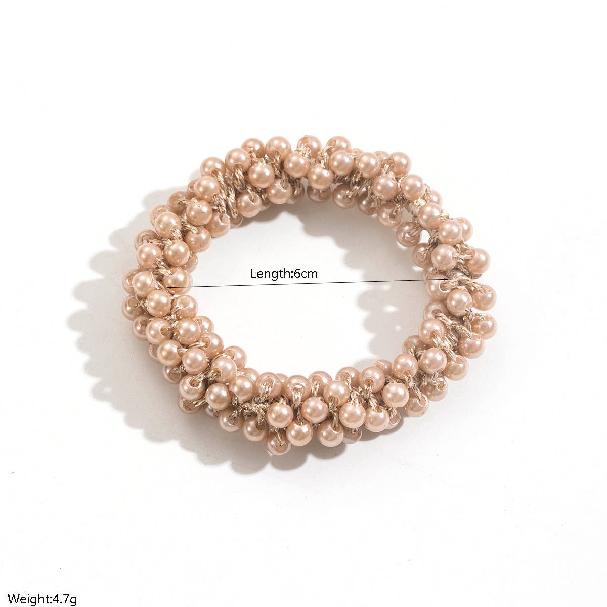 Gold Thread Pearl Elastic Hair Tie For Women_Cwaje05910