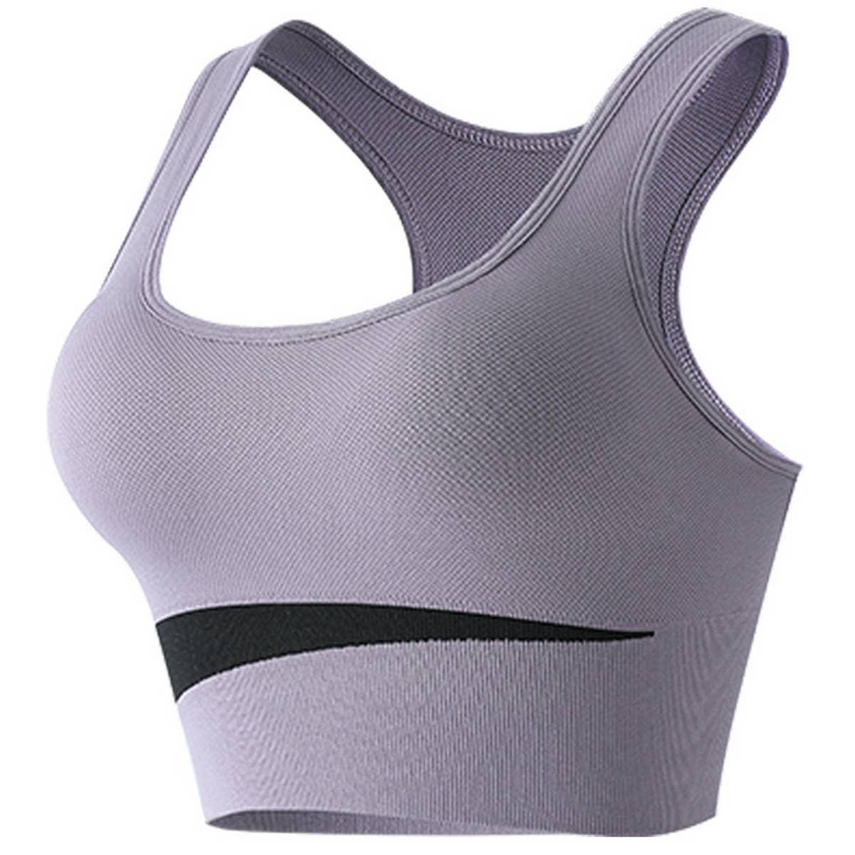 CONTRAST COLOR WIRE FREE RUNNING YOGA SPORTS BRA_CWMU0291