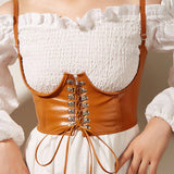 Women Underwire Slim Fit Bra Waist Corset_Cwabe0258