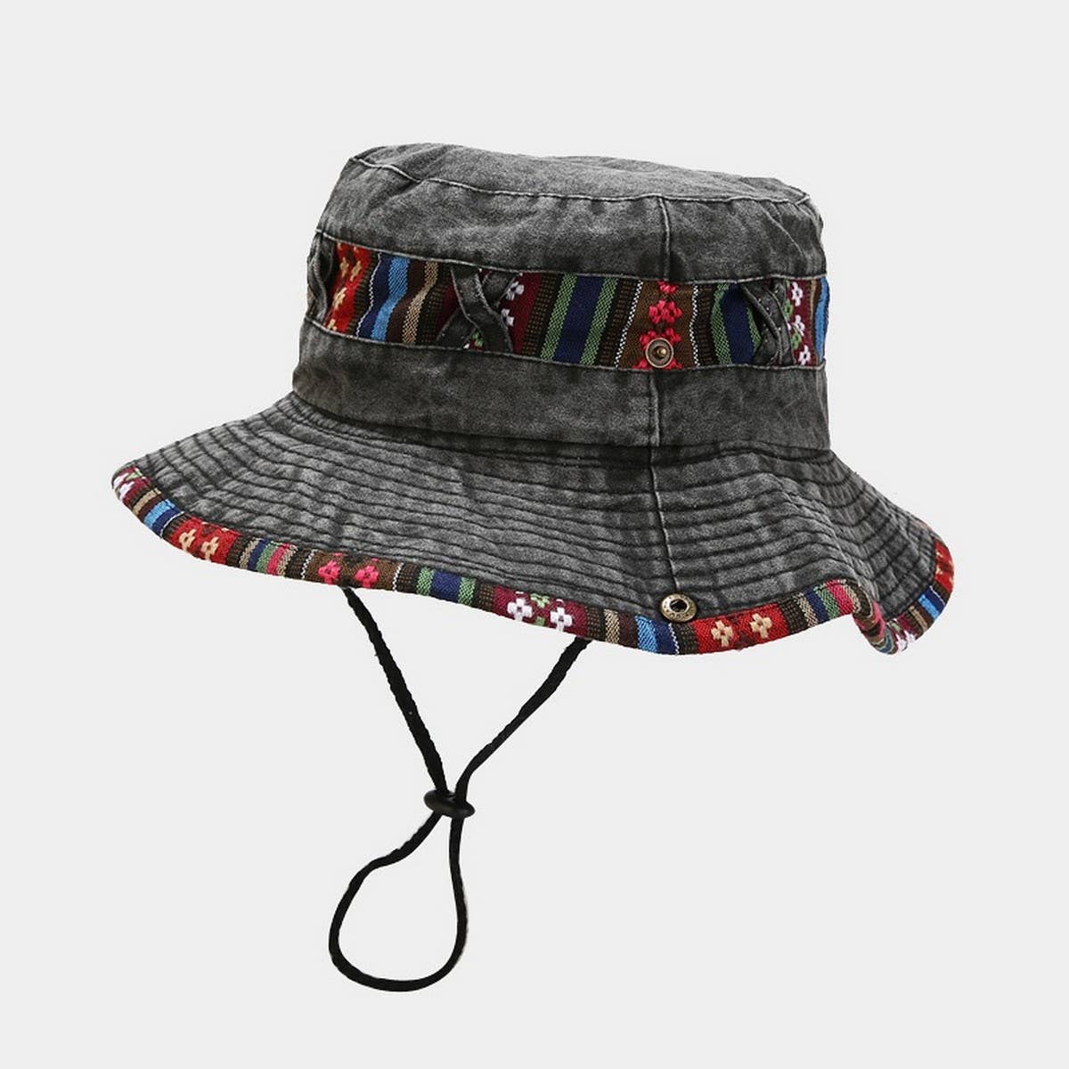 ETHNIC WASHED FISHERMAN HAT FOR OUTDOOR SUN_CWAH3787