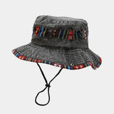 ETHNIC WASHED FISHERMAN HAT FOR OUTDOOR SUN_CWAH3787