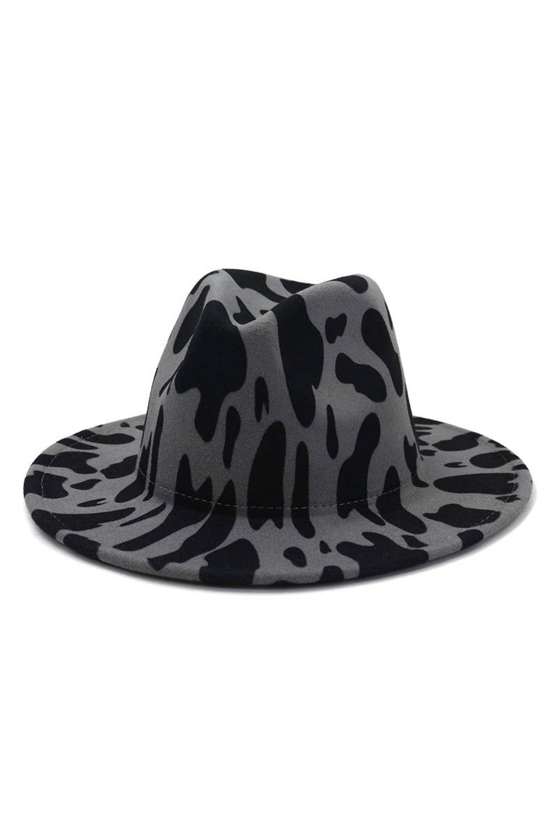 COW PATTERN TRENDY PANAMA HAT_CUAH013