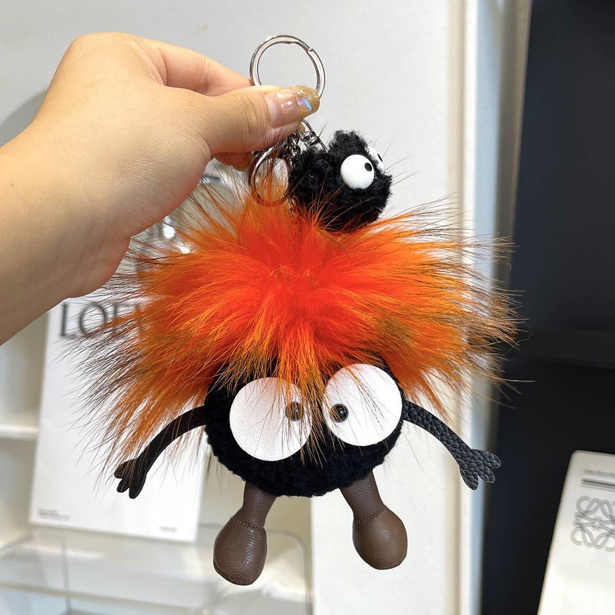 CUTE WOOL BRIQUETTES CAR KEYCHAIN BAG PENDANT_CWMM2535