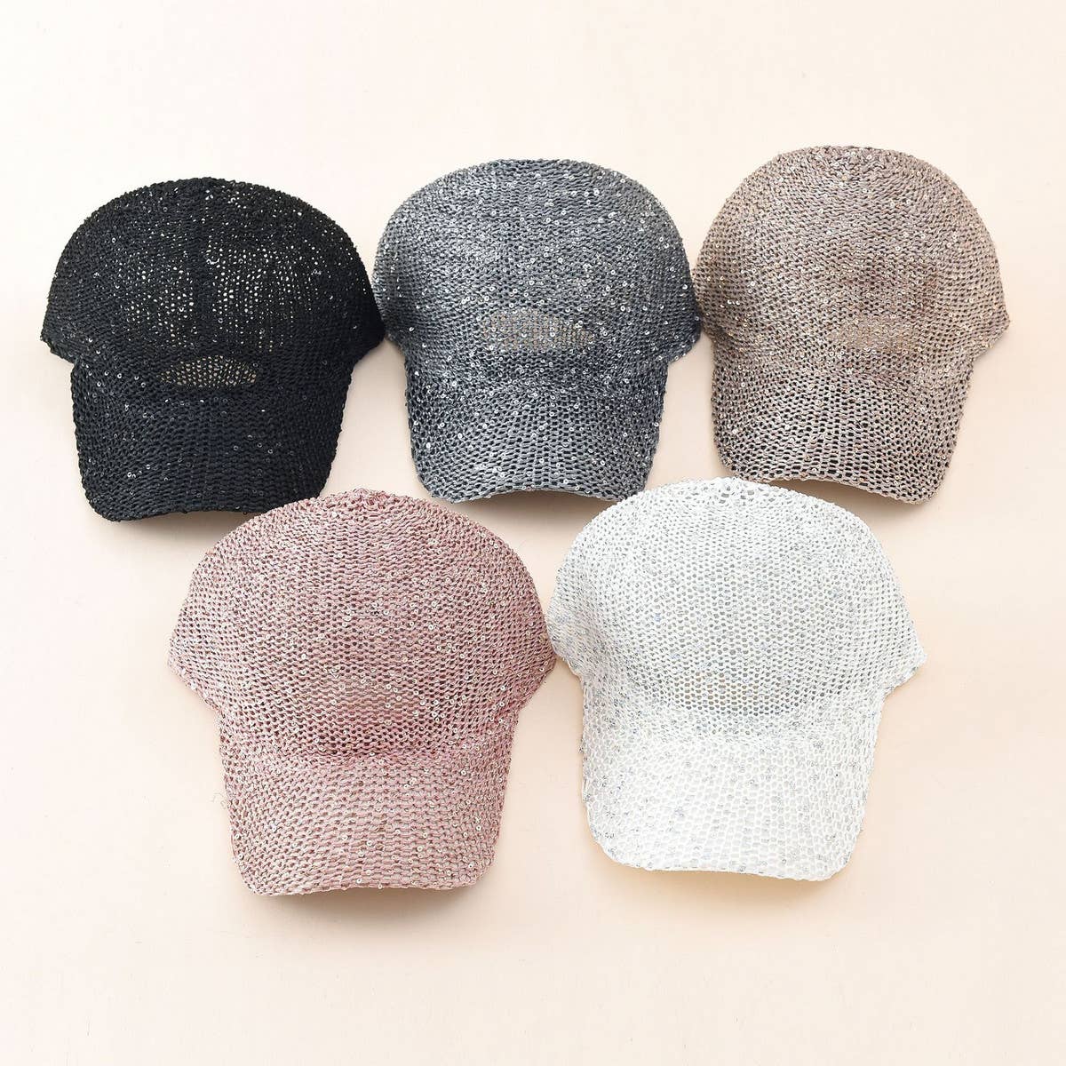 Wome Trend Summer Sequins Baseball Cap Sun Hat Cwah1413