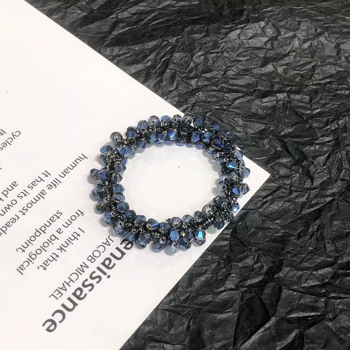 CUTE CRYSTAL VINTAGE HAIR TIE SWEET PONYTAIL BAND_CWAHA6765