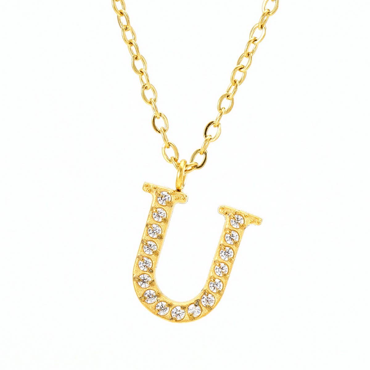 FASHION 26 LETTER DIAMOND PENDANT NECKLACE_CWAJE0684
