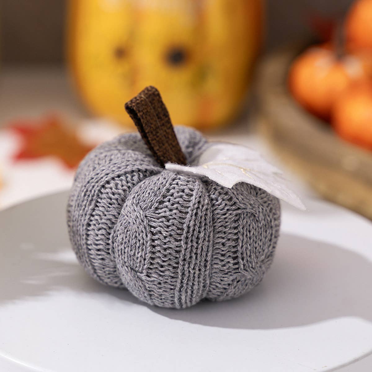 THANKSGIVING KNITTED ORANGE PUMPKIN PENDANT_CWMM1754