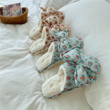 BOWKNOT WINTER PLUSH OPEN TOED HOME SLIPPERS_CWMM2975