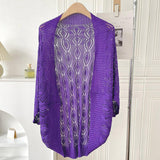 DIAMOND SHAPED HOLLOW KNITTED SHAWL_CWASC0763