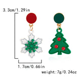 CHRISTMAS TREE SNOWFLAKE EARRINGS_CWAJE2397