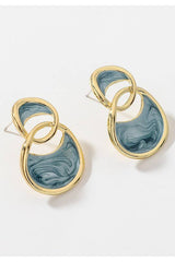 Vintage Marble Round Earrings_Cwaje114