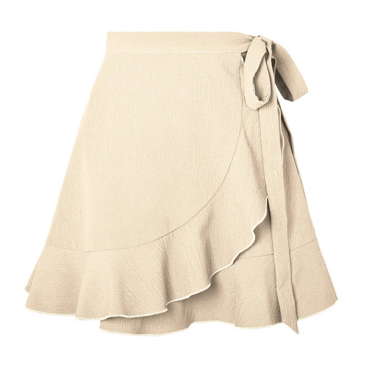 ONE PIECE SKIRT SOLID COLOR RUFFLED SHORT SKIRT_CWAB4812