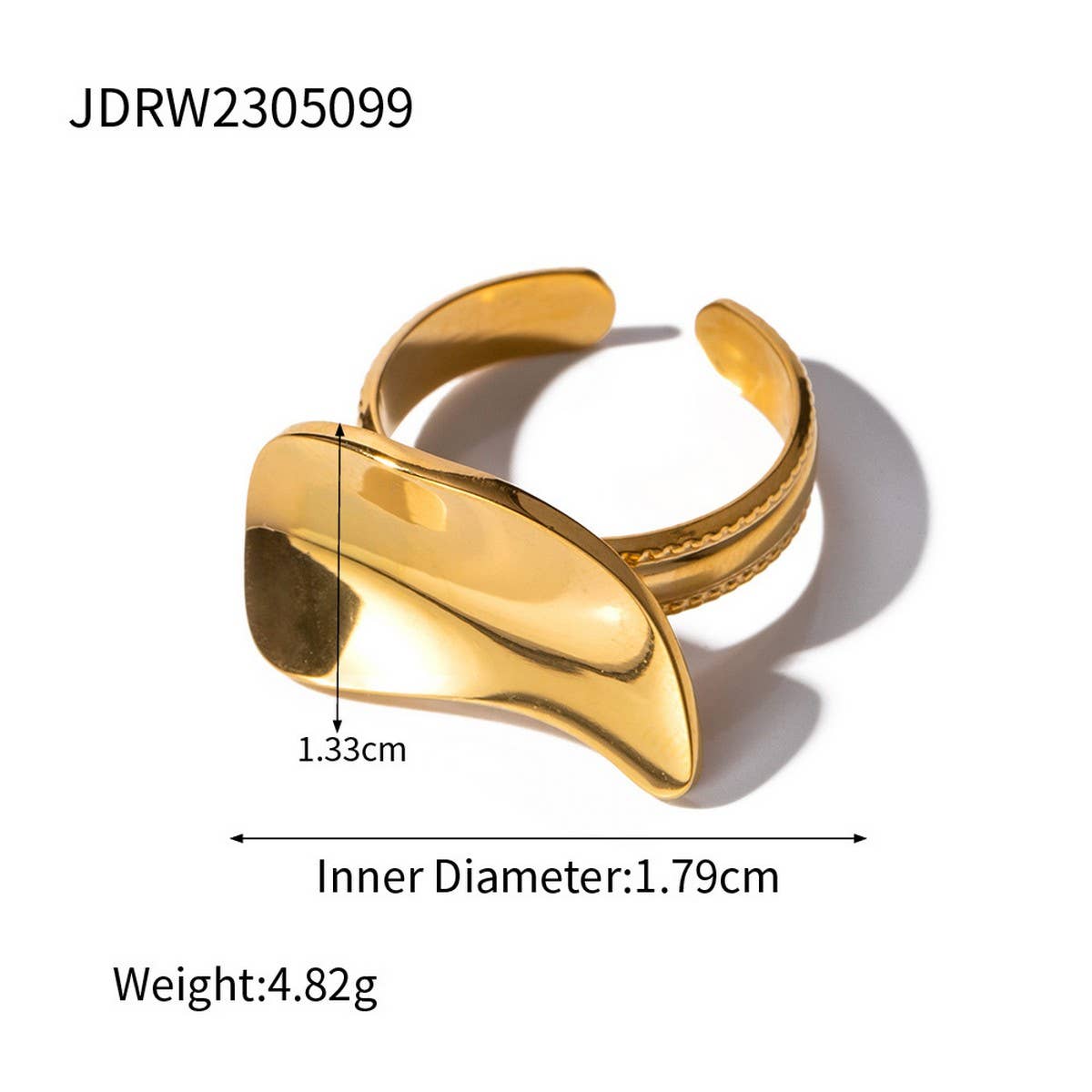 SIMPLE STAINLESS STEEL DROP SHAPED RINGS_CWAJE1248