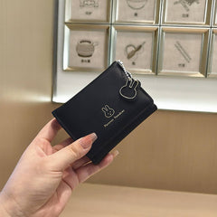 Cute Bunny Print Candy Color Trifold Wallet_Cwab06222