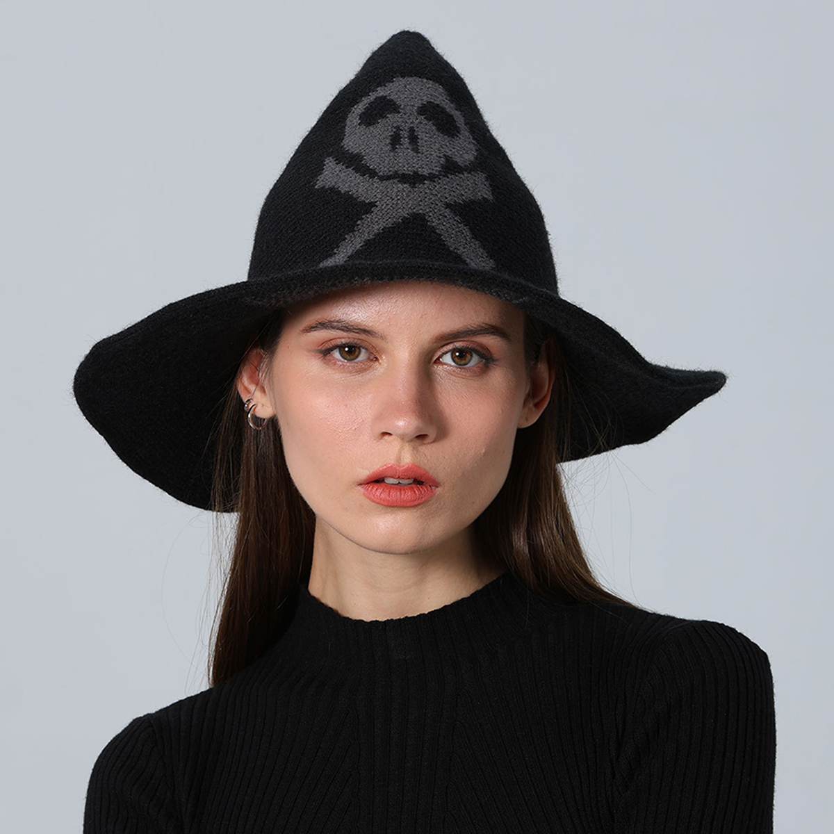 SKULL PRINT WIZARD HAT HALLOWEEN ACCESSORY_CWAH3991