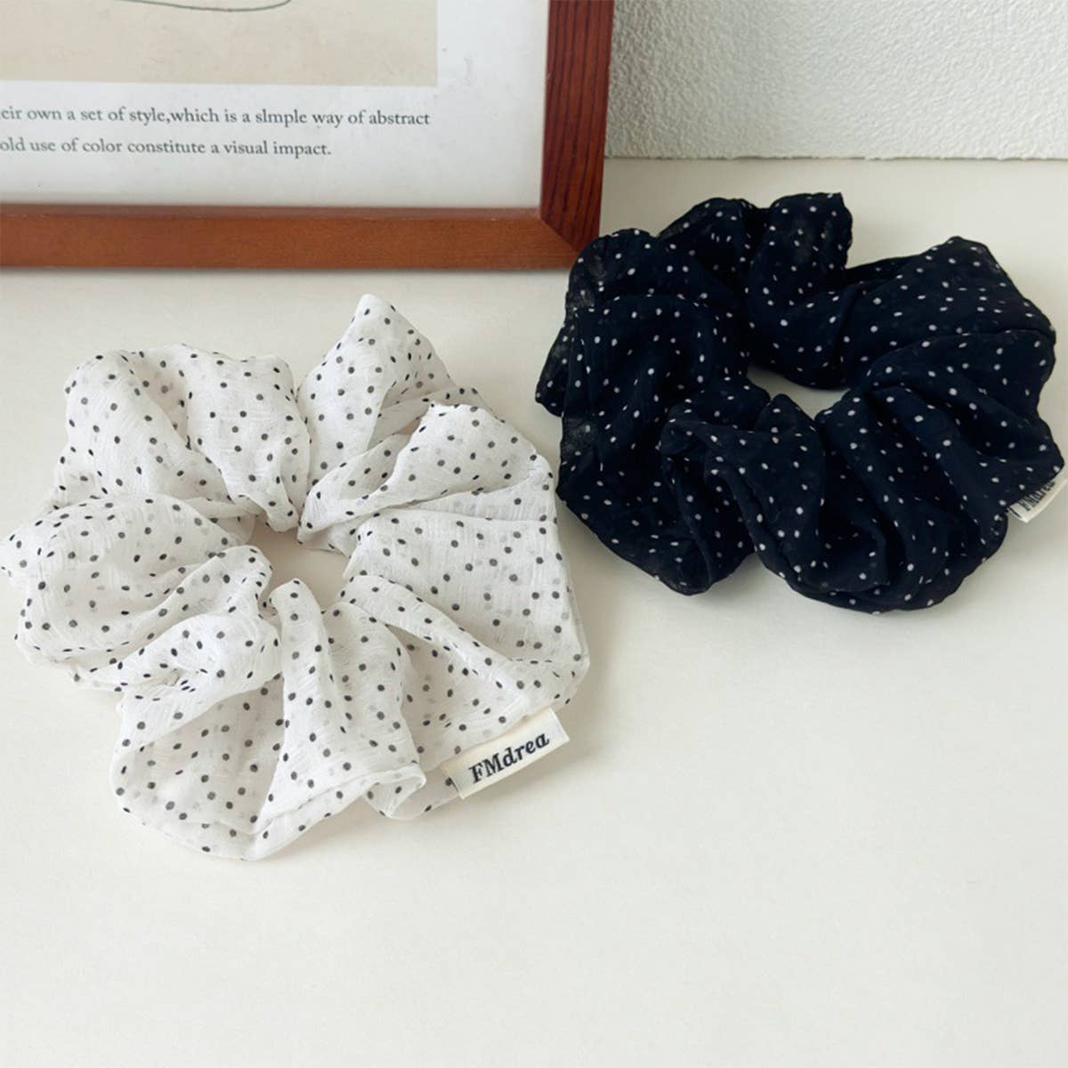 Vintage Polka Dot Large Hair Scrunchie_Cwaha07554