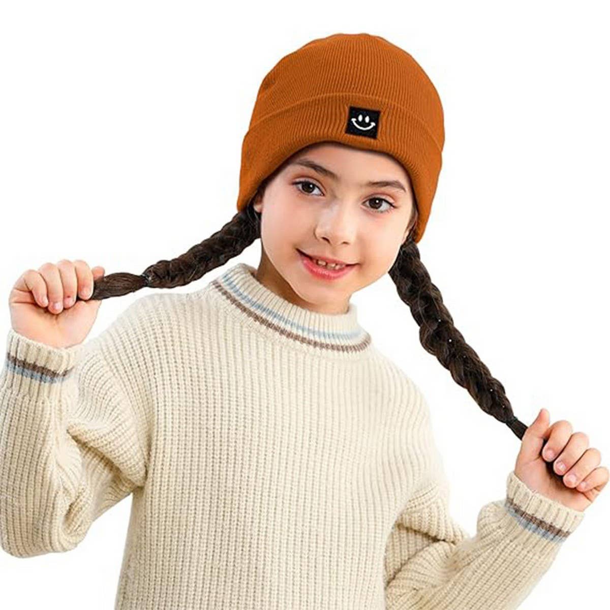 CHILDRENS SMILEY BABY ALL MATCH CUTE KNITTED HAT_CWAH1749