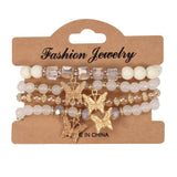 Cwmm10435_Boho Butterfly Crystal Beaded Bracelet Set 4Pcs