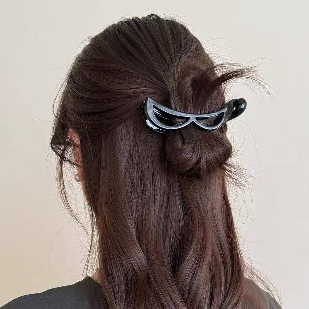 Bow Banana Hair Clip Elegant Ponytail Holder_Cwaha07559
