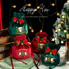 Velvet Apple Gift Bag Xmas Eve Candy Pouch_Cuab00752