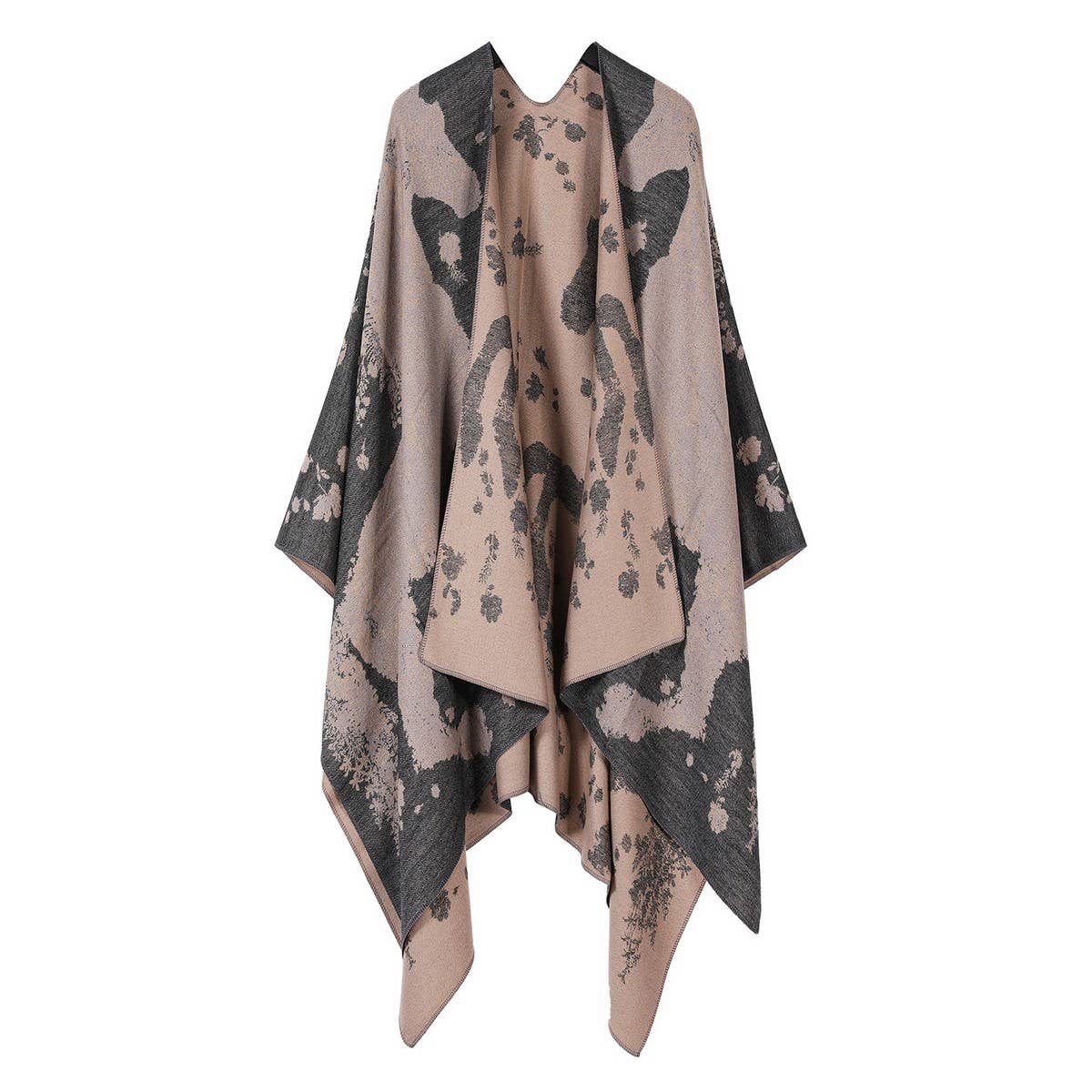 HORSE PATTERN SHAWL VERSATILE JACQUARD SLIT CAPE_CWASC2255