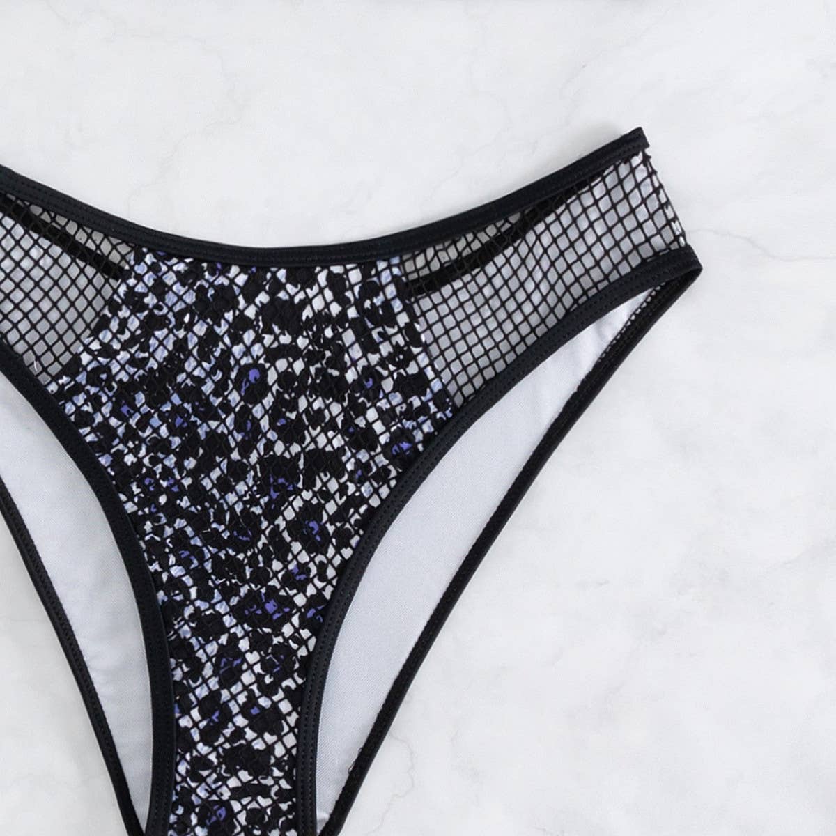 HALTER NECK FISHNET HOLLOW BIKINI SWIMSUIT_CWMW0323