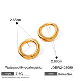 SIMPLE SQUARE ROUND IRREGULAR HOLLOW EARRINGS_CWAJE1780