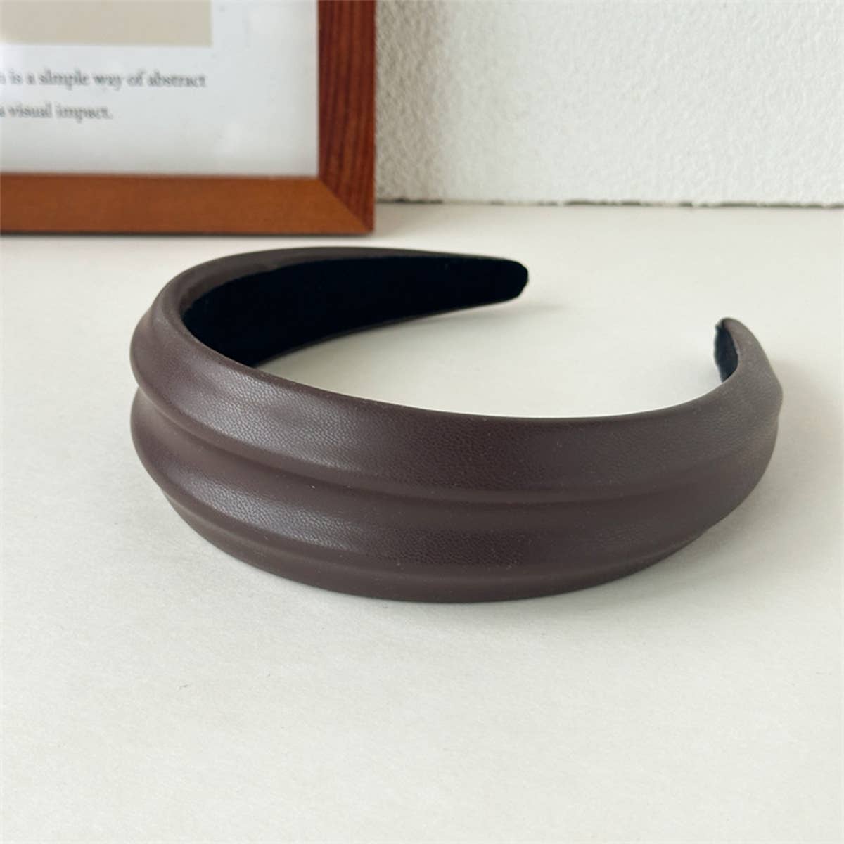 Vintage Wine Red Leather Headband_Cwaha07613