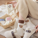 Milk Fleece Cartoon Embroidered Crew Socks_Cwms03220