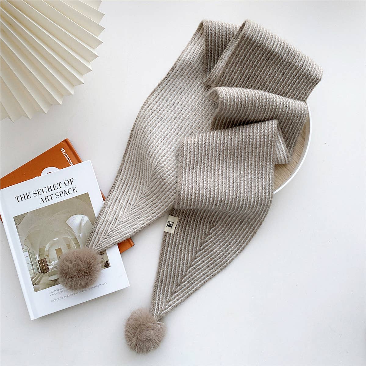 Cwasc2387_Women'S Winter Hairball Striped Long Scarf