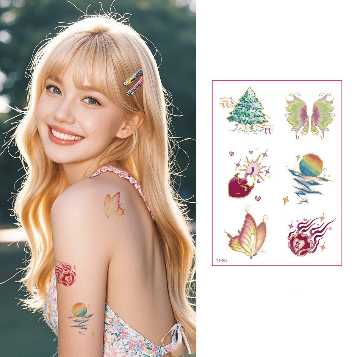 GOLD FOIL TATTOO STICKERS FOR GIRLS CHIC CLASSY_CWMM8366