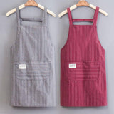POLYESTER COTTON STRIPES APRON WITH POCKETS BULK_CWMM2038
