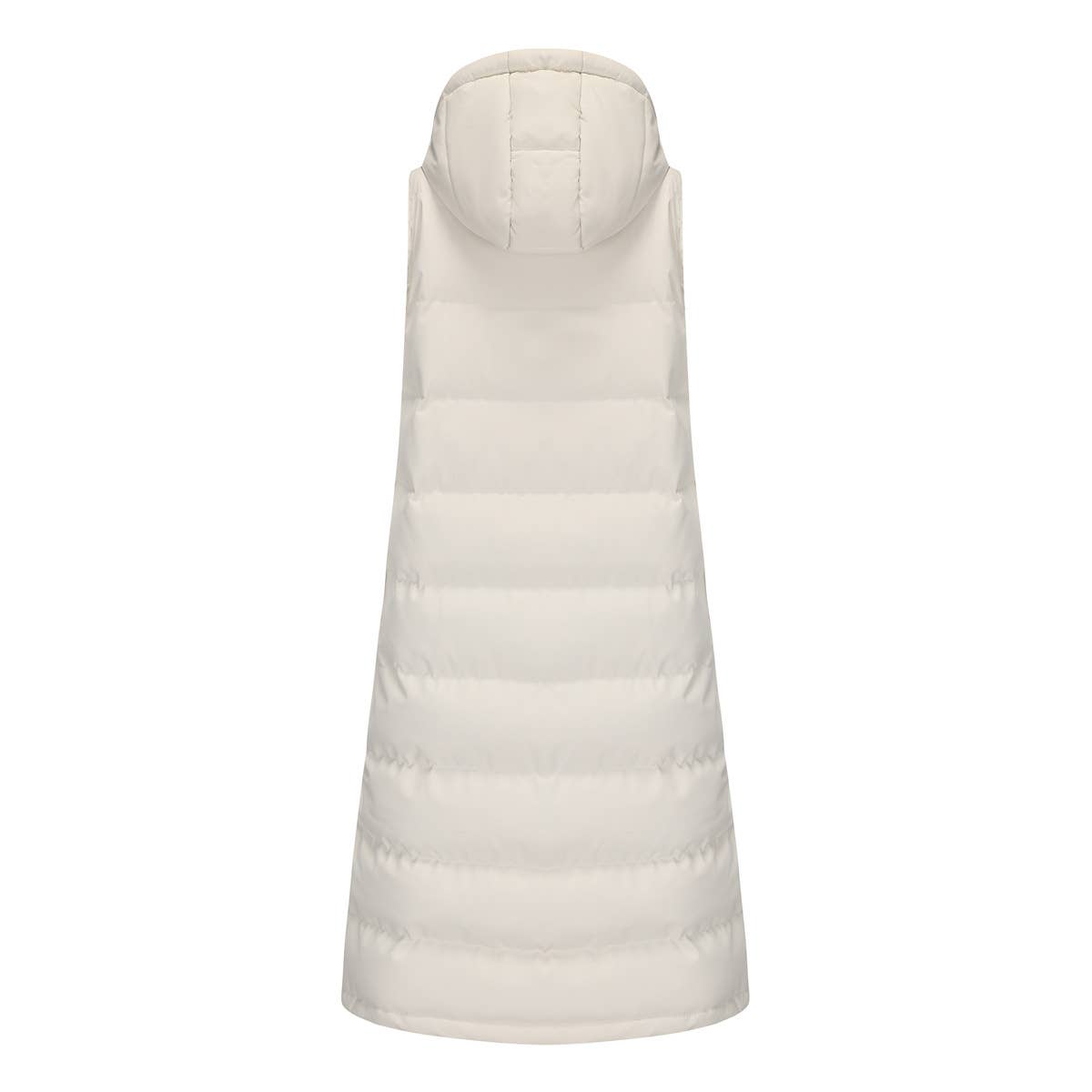 Solid-Color Hooded Sleeveless Cotton-Padded Vest