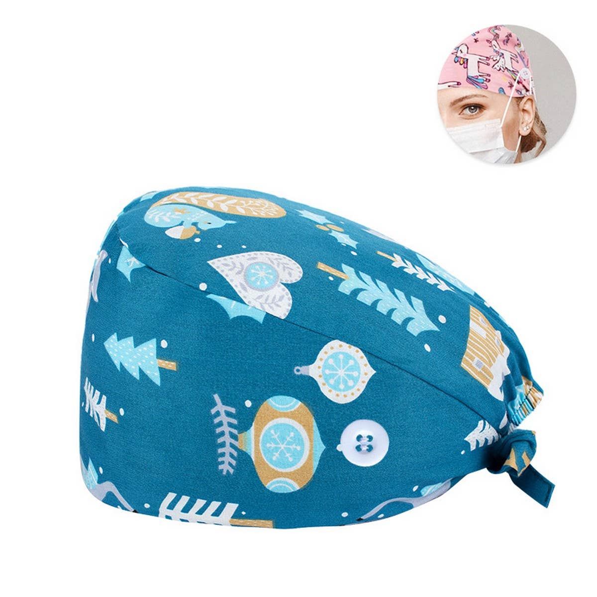 SCRUB CAP SURGICAL CAP WITH BUTTONS DOCTOR CAP_CWAH3326