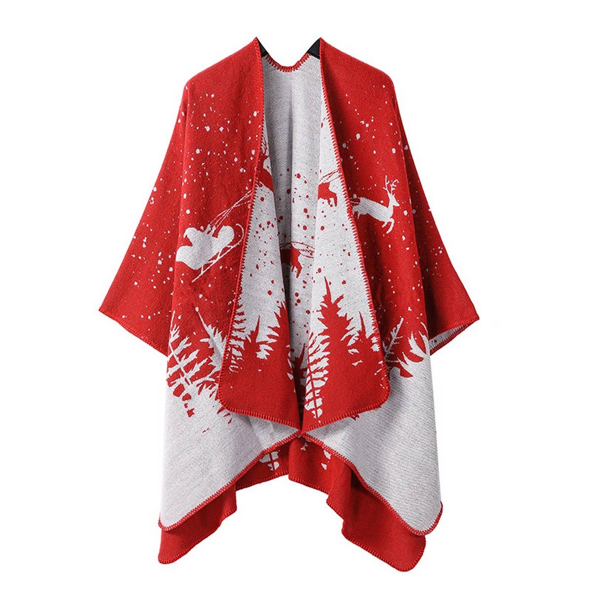 FAUX CASHMERE SLIT SHAWL SCARF CAPE COAT CLOAK_CWASC2252