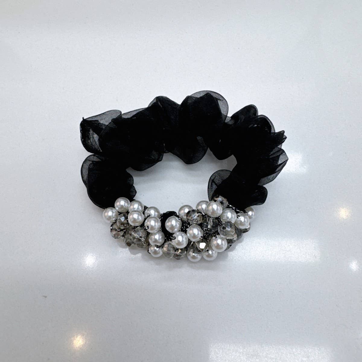 SWEET CRYSTAL PEARL SCRUNCHIE NEW SIMPLE HAIR TIE_CWAHA6773