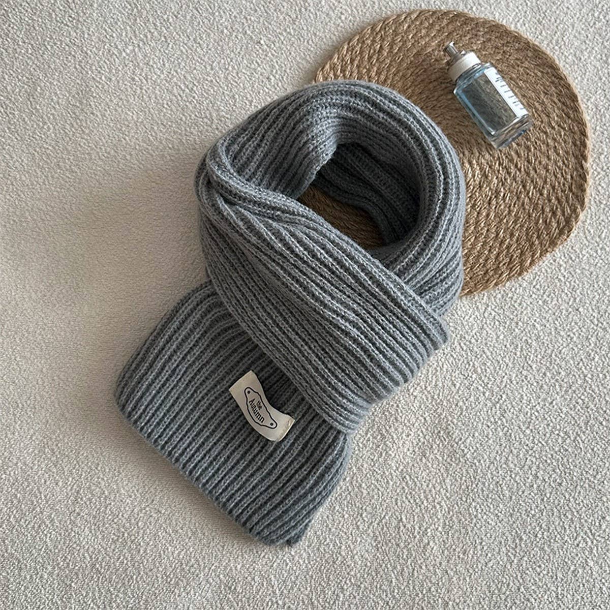 SOLID COLOR KNIT SCARF UNISEX WINTER ESSENTIAL_CWASC2280