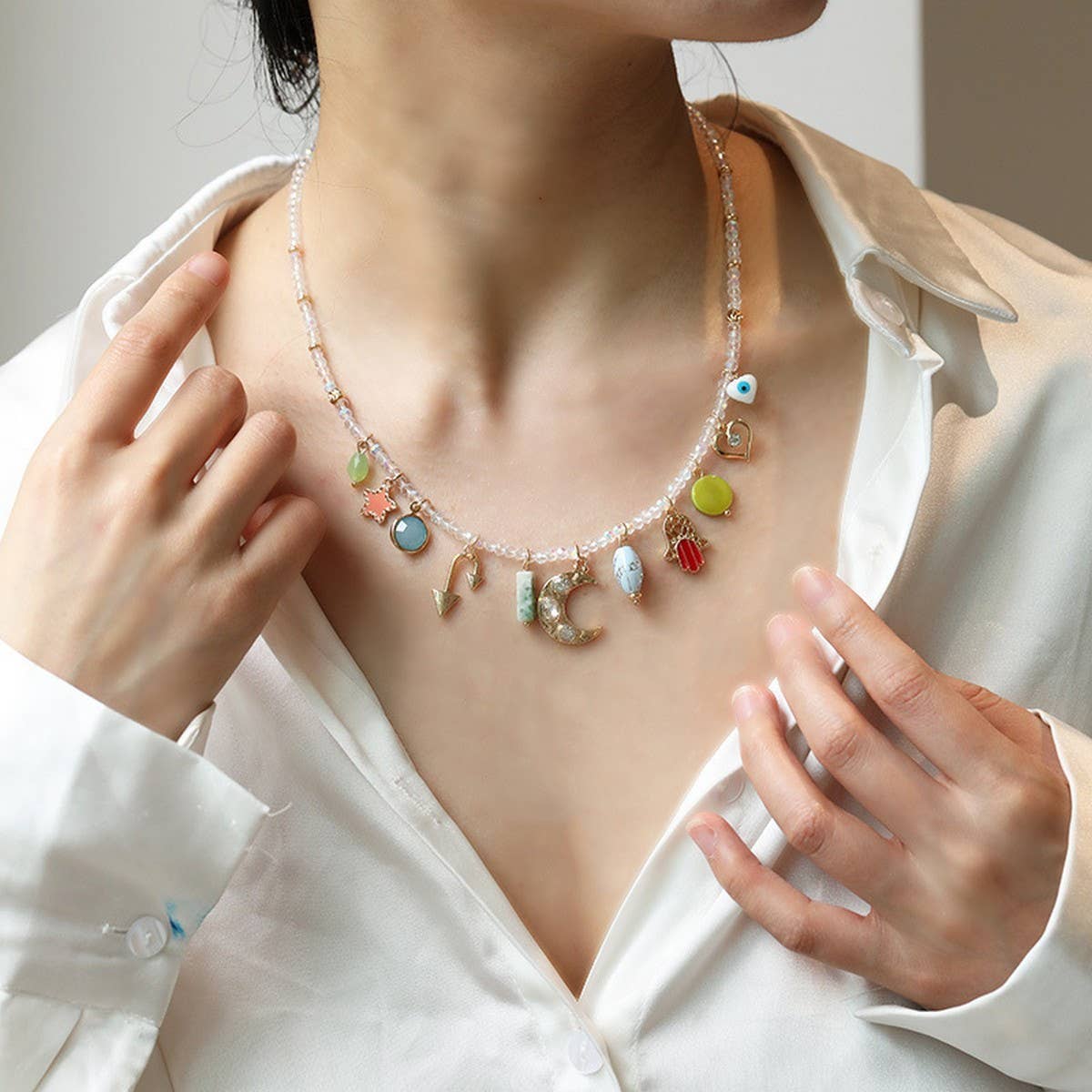 FASHION PENDANT NECKLACE BRACELET COMBINATION_CWAJE2837