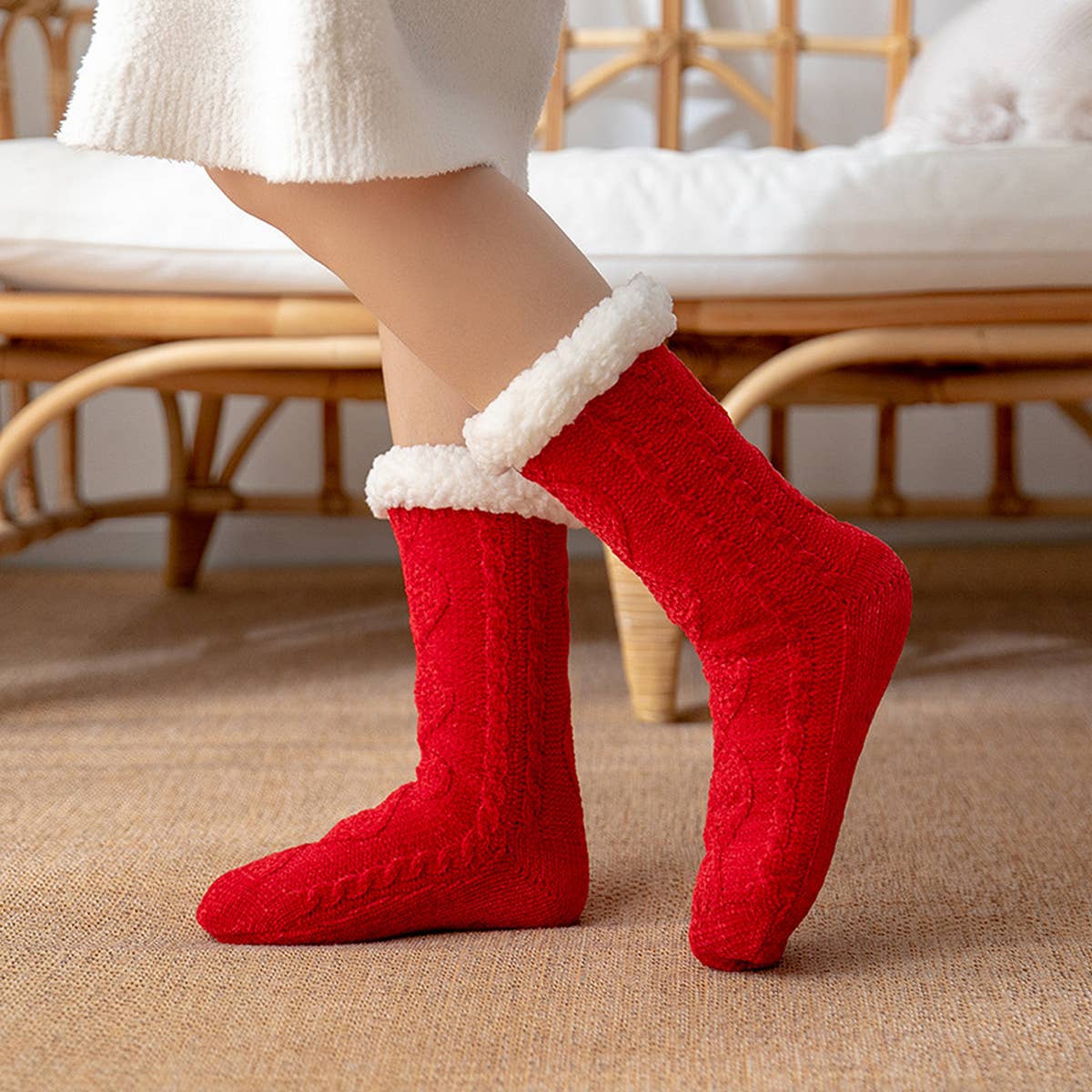 THERMAL LEG WARMERS PLUSH INDOOR SLIPPERS_CWMS0717