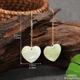 FASHIONABLE WHITE SHELL HEART TASSEL EARRINGS_CWMM4268