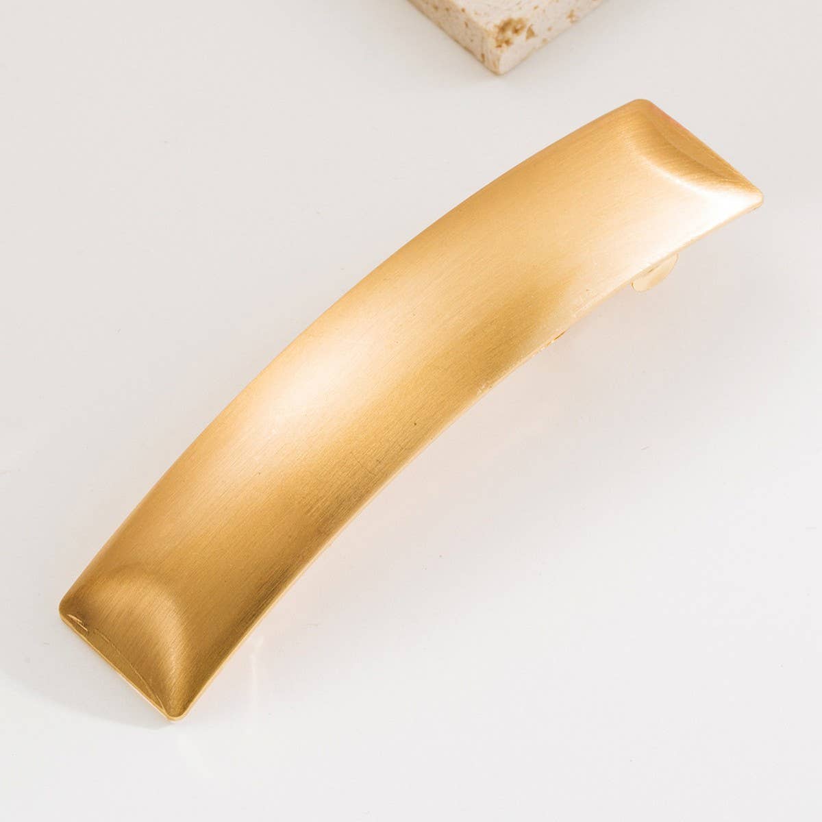 GOLD BRUSHED METAL SPRING HAIR CLIP FOR PONYTAILS_CWAHA6240