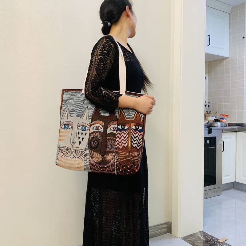 Cat Cat Cloth Bag Horizontal Single-Shoulder Bag