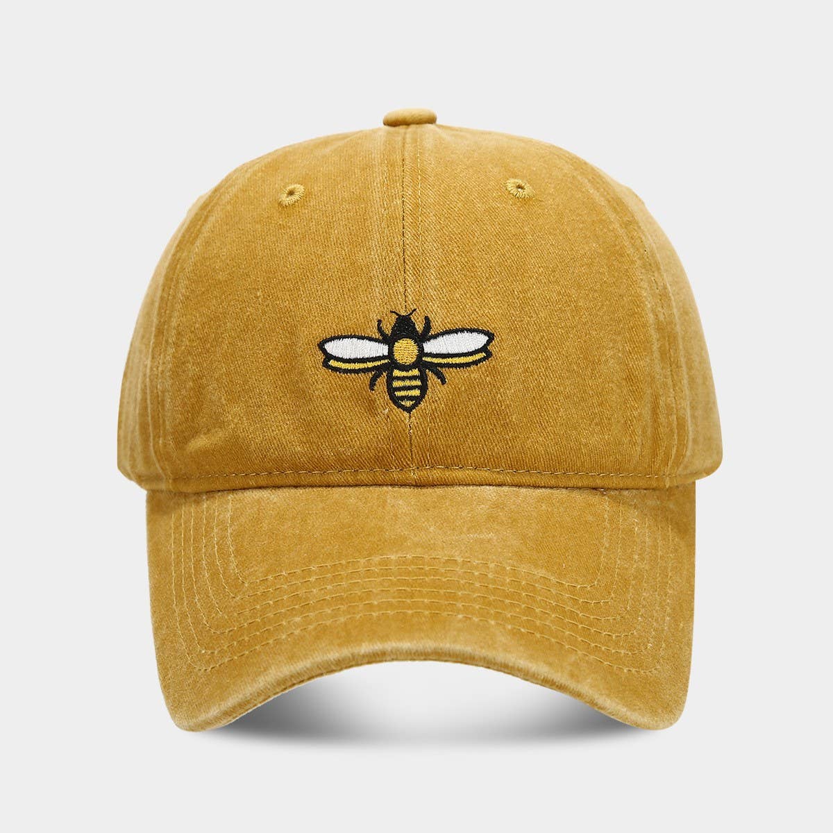 BEE EMBROIDERY BASEBALL CAP OUTDOOR SUN HAT CWAH2020