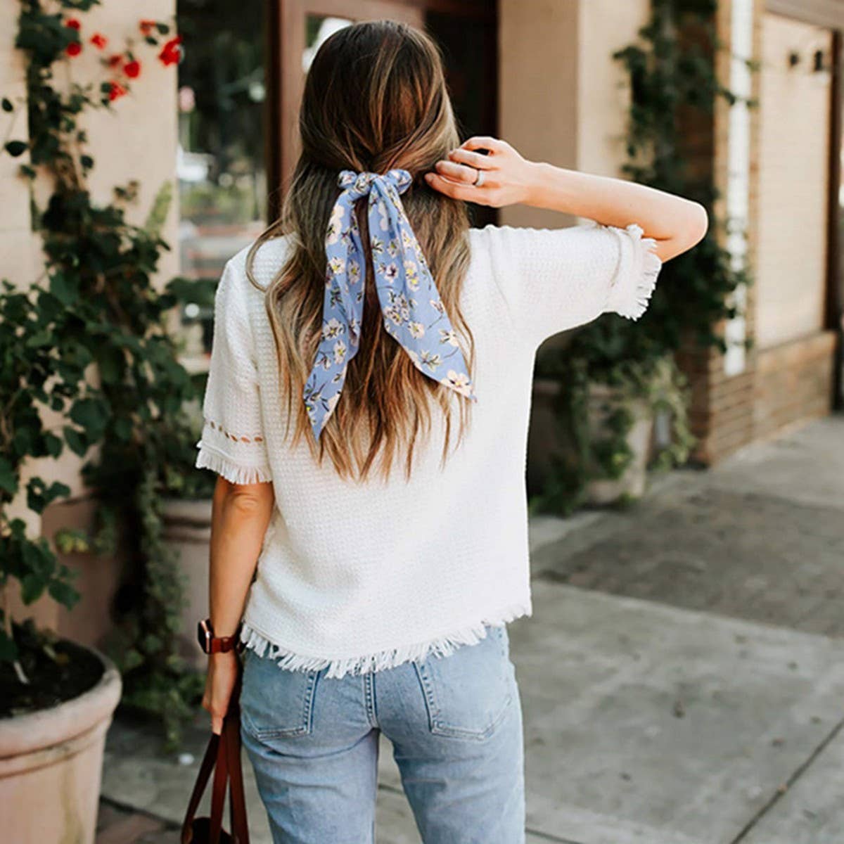 LONG FLORAL FABRIC RIBBON HAIRBAND HAIRACCESSORIES_CWAHA4160