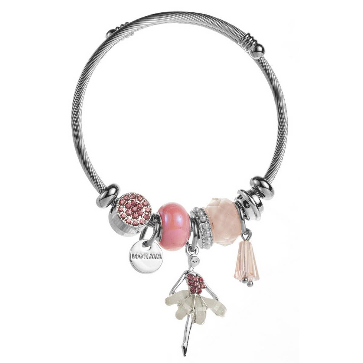 STYLISH SILVER BRACELET WITH BALLERINA BUTTERFLY_CWMM8573