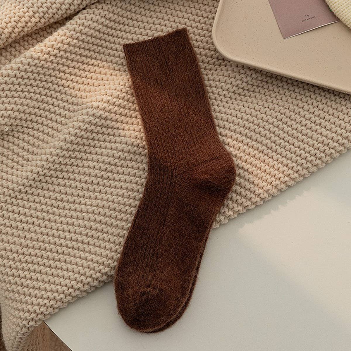 AUTUMN AND WINTER SOLID COLOR ALL MATCH PILE SOCKS_CWMS1048