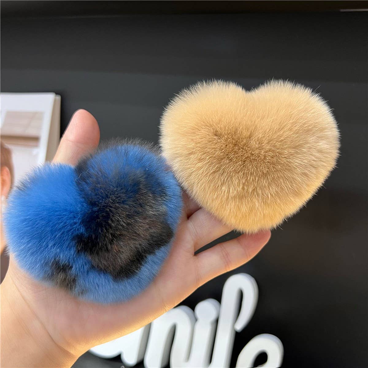 CUTE REX RABBIT HEART HAIR CLIP FLUFFY BB PIN_CWAHA3309